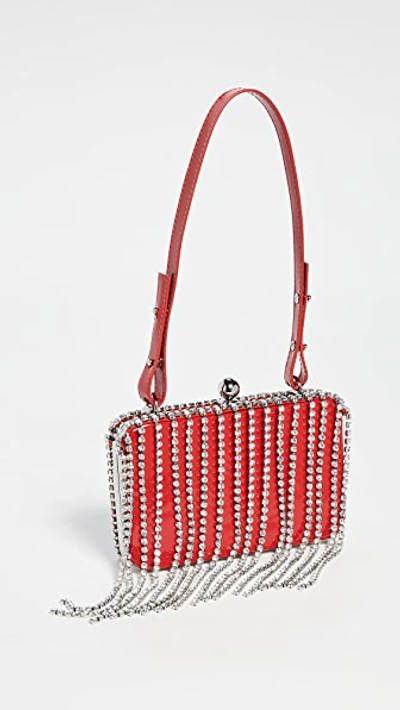 Shop Area Crystal Fringe Phone Clutch In Red