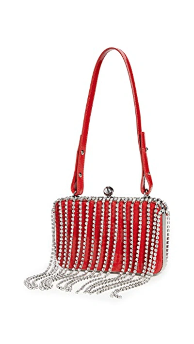 Shop Area Crystal Fringe Phone Clutch In Red