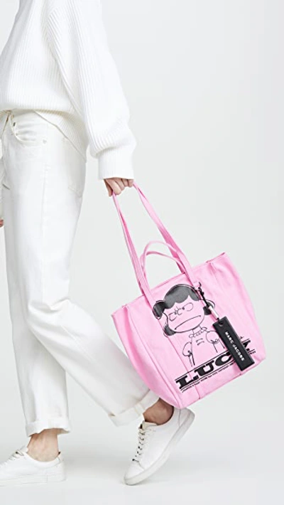 Shop Marc Jacobs X Peanuts The Tag Tote 27 In Pink