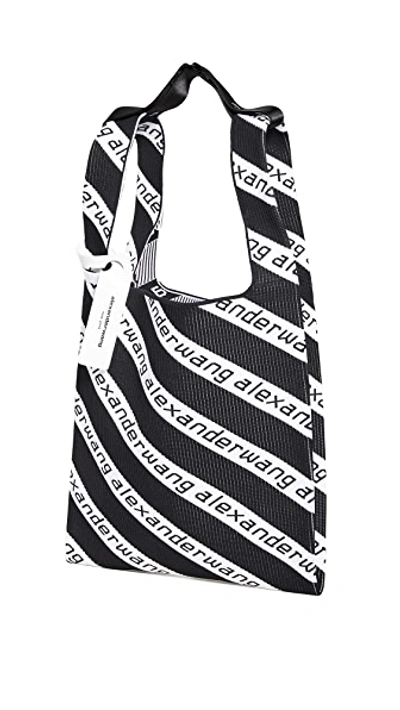 Shop Alexander Wang Knit Large Shopper Tote In Black/white