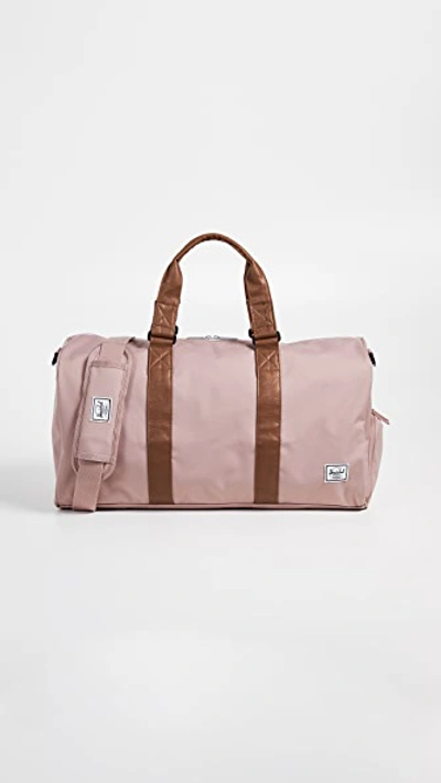 Shop Herschel Supply Co. Novel Mid-volume Duffle In Ash Rose/tan