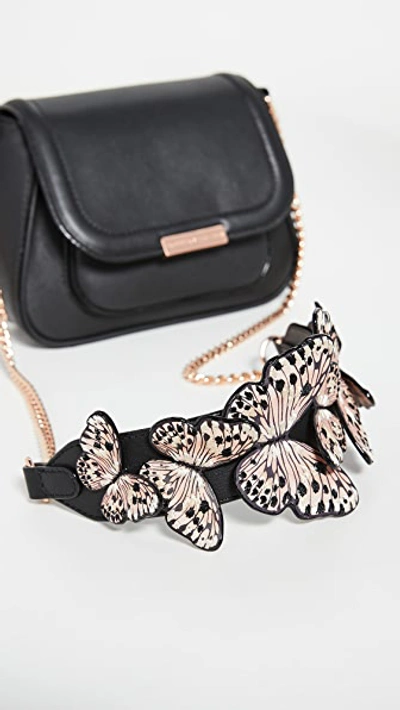 Shop Sophia Webster Mini Eloise Butterfly Shoulder Bag In Black/nude