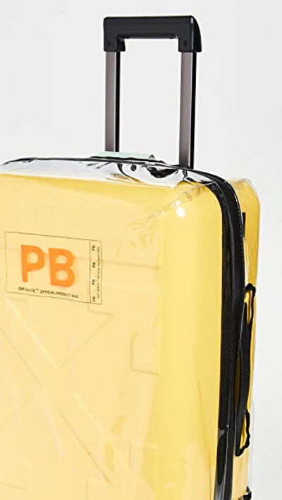 Shop Off-white Arrow Trolley Suitcase In Yellow