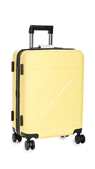 Shop Off-white Arrow Trolley Suitcase In Yellow