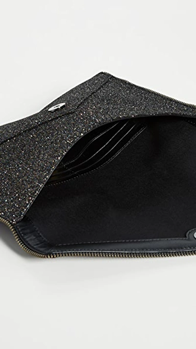 Shop Rebecca Minkoff Glitter Leo Clutch In Black