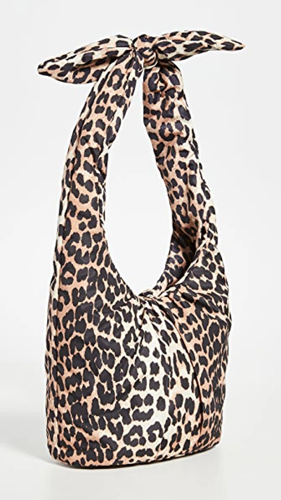 Shop Ganni Mini Leopard Shoulder Bag