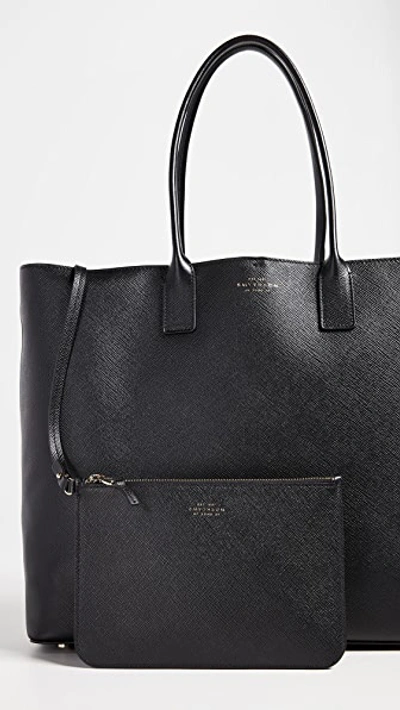 Shop Smythson Panama Tote In Black