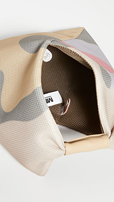 Shop Mm6 Maison Margiela Small Camo Triangle Tote In Beige/fuchsia/yellow