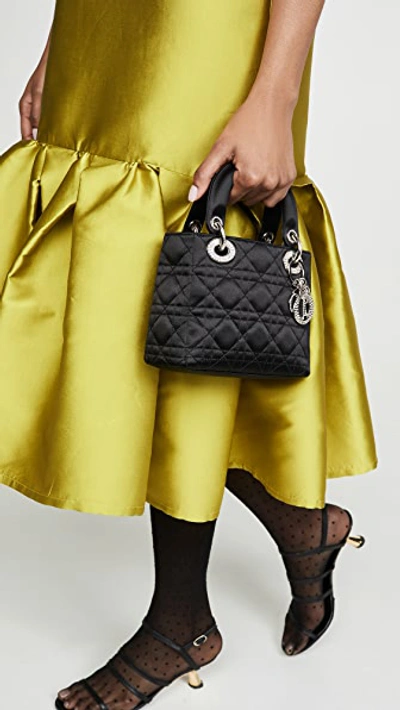 Pre-owned Dior Black Satin Lady  Mini Bag