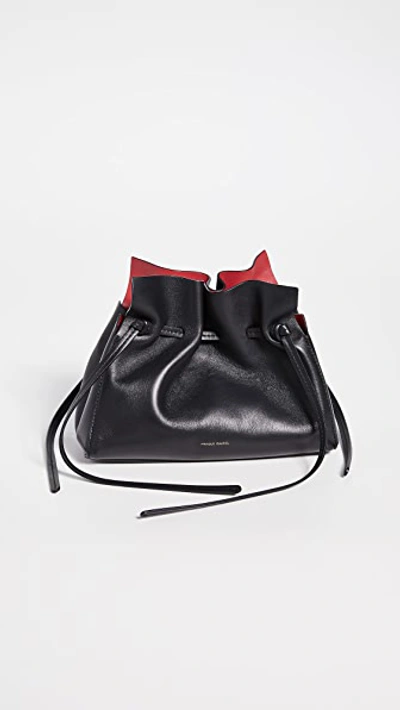 Shop Mansur Gavriel Mini Protea Bag In Black/flamma