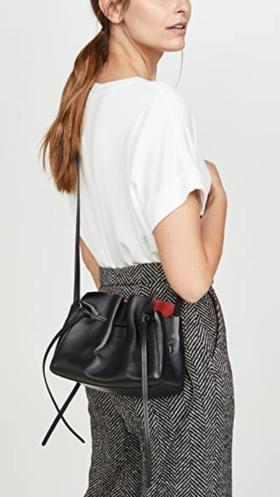 Shop Mansur Gavriel Mini Protea Bag In Black/flamma