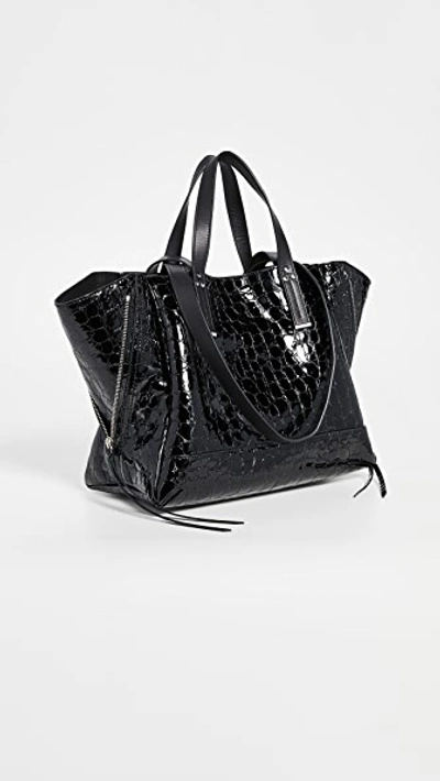 Shop Jérôme Dreyfuss Medium Georges Tote Bag In Croco Noir