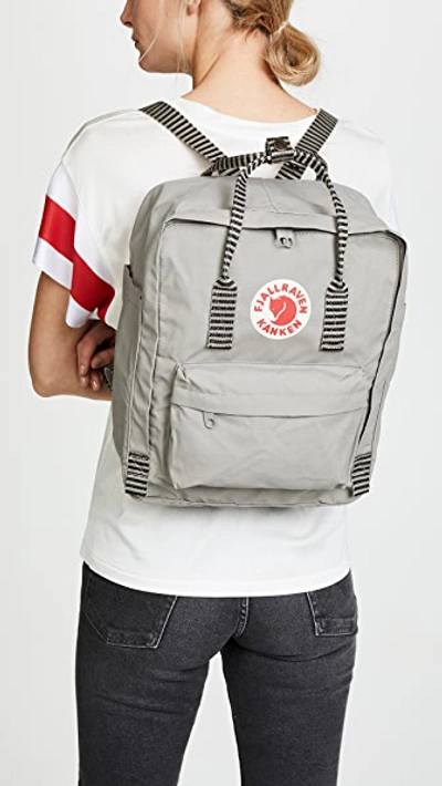 Shop Fjall Raven Kanken Backpack In Fog/striped