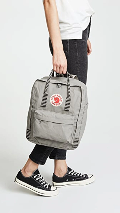 Shop Fjall Raven Kanken Backpack In Fog/striped