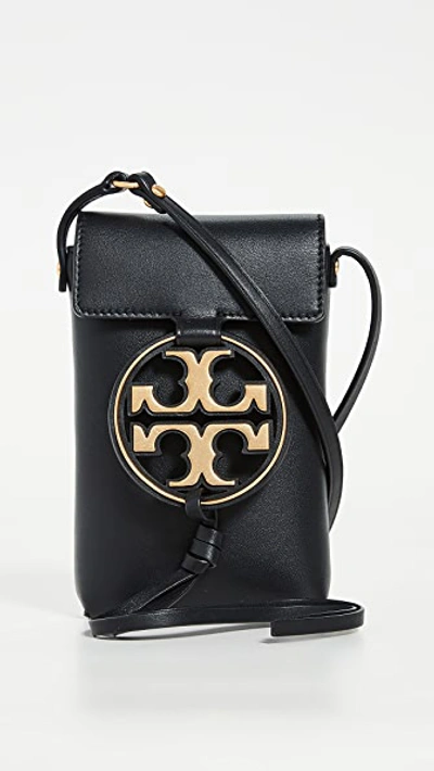 Shop Tory Burch Miller Metal Phone Crossbody In Black