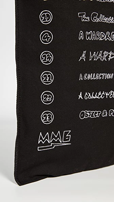 Shop Mm6 Maison Margiela Graphic Tote In Black