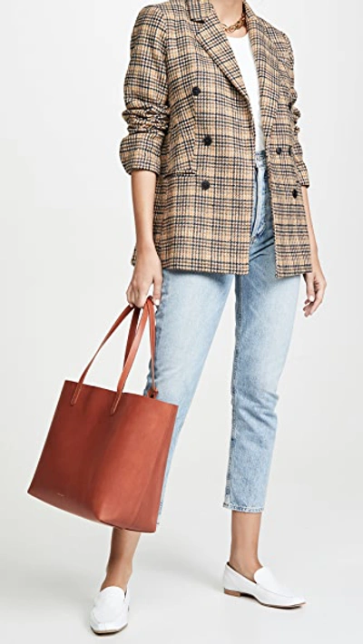 Shop Mansur Gavriel Large Tote Bag In Brandy/avion