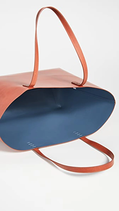 Shop Mansur Gavriel Large Tote Bag In Brandy/avion