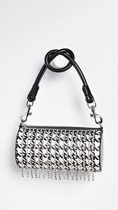 Shop Area Roll Bag In White & Black With Crystals