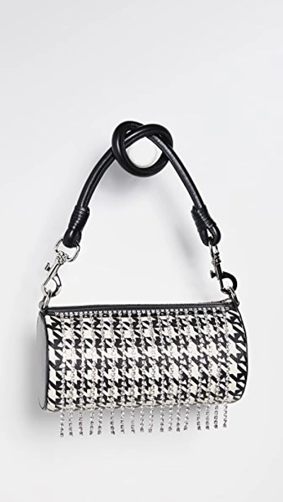 Shop Area Roll Bag In White & Black With Crystals