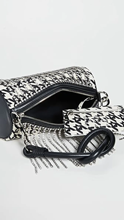 Shop Area Roll Bag In White & Black With Crystals