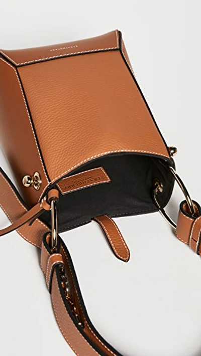 Strathberry 'lana Nano' Panelled Bucket Shoulder Bag In Tan