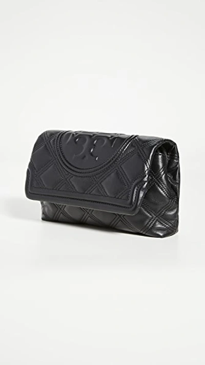 Shop Tory Burch Fleming Soft Clutch In Black