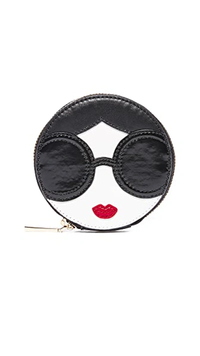 Shop Alice And Olivia Stace Face Circular Coin Pouch In Multi