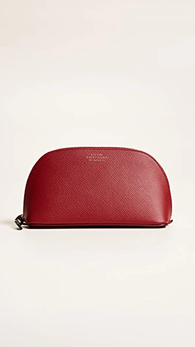 Shop Smythson Panama Cosmetic Case In Red