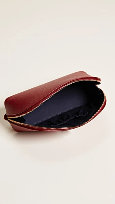 Shop Smythson Panama Cosmetic Case In Red