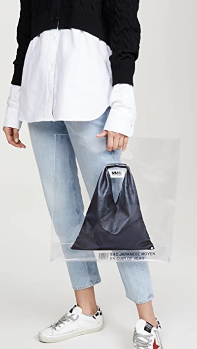 Shop Mm6 Maison Margiela Transparent Triangle Tote