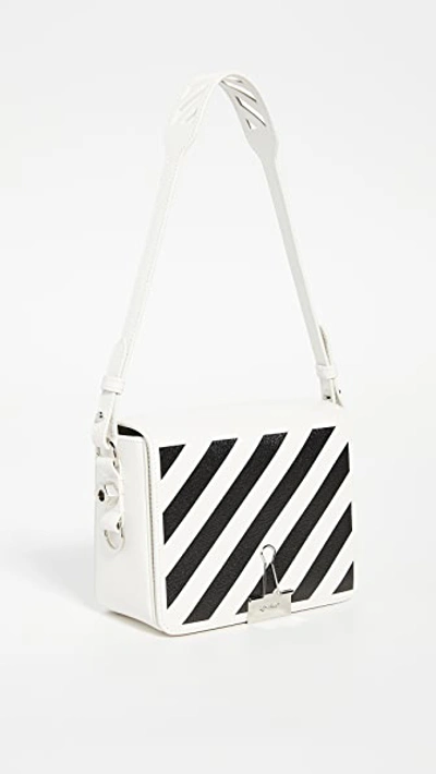 Shop Off-white Diagonal Flap Bag In White/black
