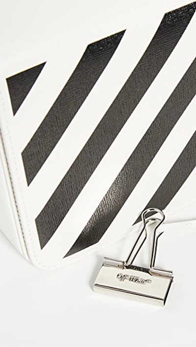Shop Off-white Diagonal Flap Bag In White/black