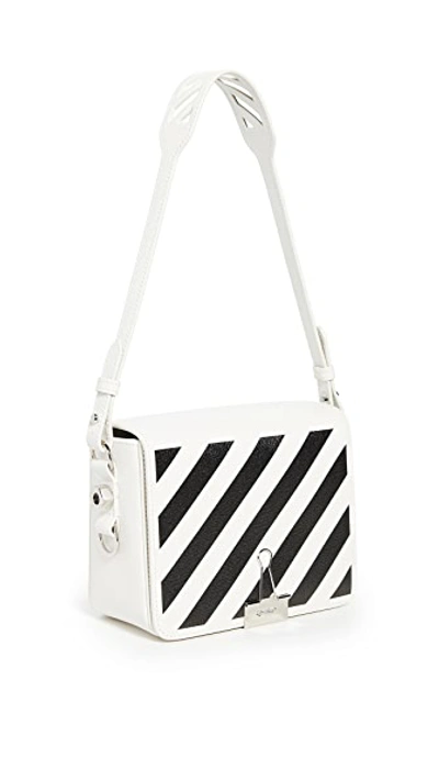 Shop Off-white Diagonal Flap Bag In White/black