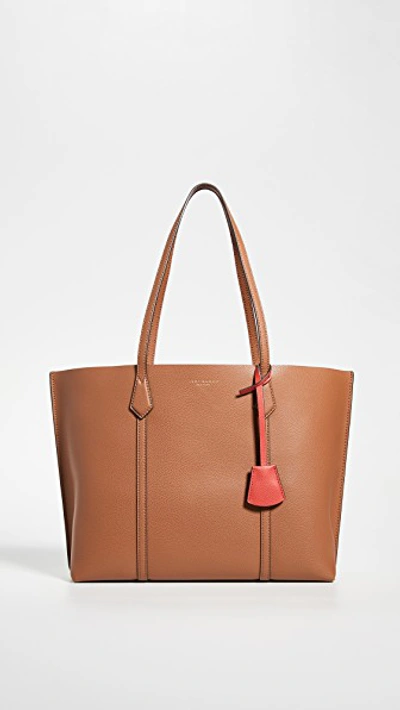 Shop Tory Burch Perry Triple-compartment Tote In Light Umber