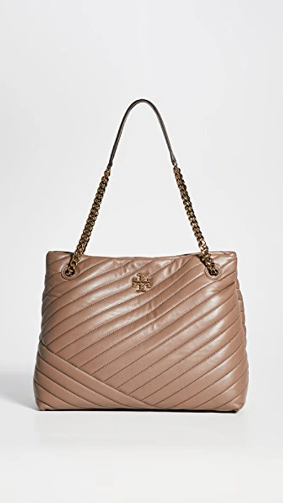 Shop Tory Burch Kira Chevron Tote In Classic Taupe