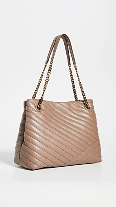 Tory Burch Kira Chevron Quilted Leather Tote In Classic Taupe | ModeSens