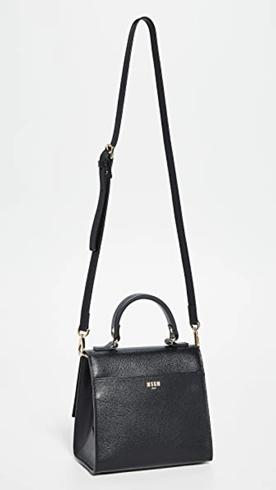 Shop Msgm Satchel Bag In Black