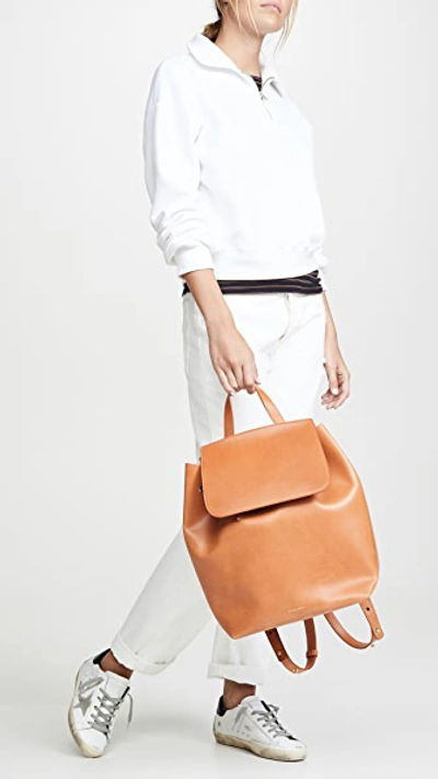 Shop Mansur Gavriel Backpack In Cammello/rosa