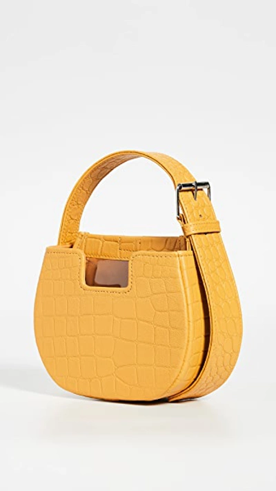 Shop Alfeya Valrina Joe Joe Bag In Mustard Croc