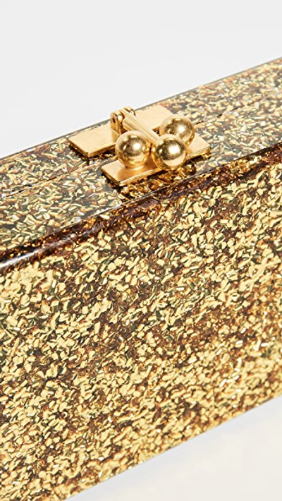 Shop Edie Parker Jean Solid Clutch In Gold Confetti