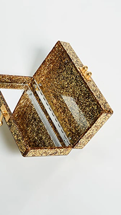 Shop Edie Parker Jean Solid Clutch In Gold Confetti
