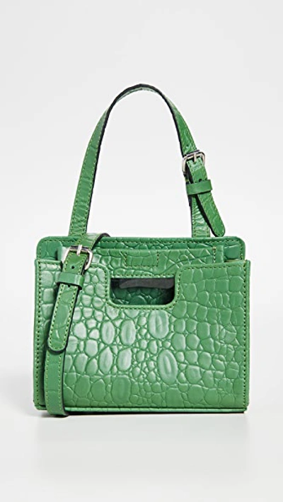 Shop Alfeya Valrina Dey Bag In Green Croc