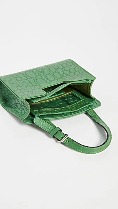 Shop Alfeya Valrina Dey Bag In Green Croc