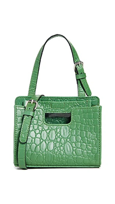 Shop Alfeya Valrina Dey Bag In Green Croc