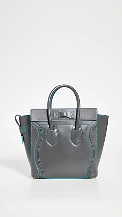 Pre-owned Celine Grey Smooth Luggage Micro Bag