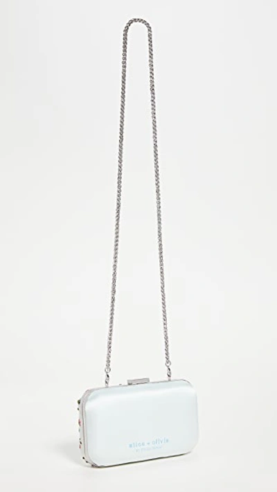 Shop Alice And Olivia Embellished Shirley Clutch In Powder Blue