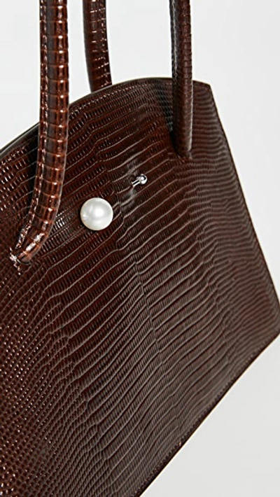 Shop Little Liffner Mini Portfolio Bag In Dark Brown