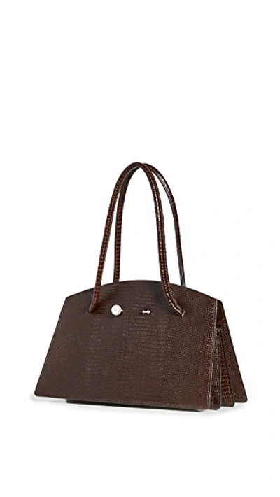Shop Little Liffner Mini Portfolio Bag In Dark Brown