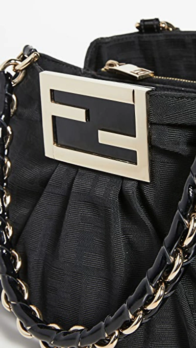 Pre-owned Fendi Black Zucca Mini Bag